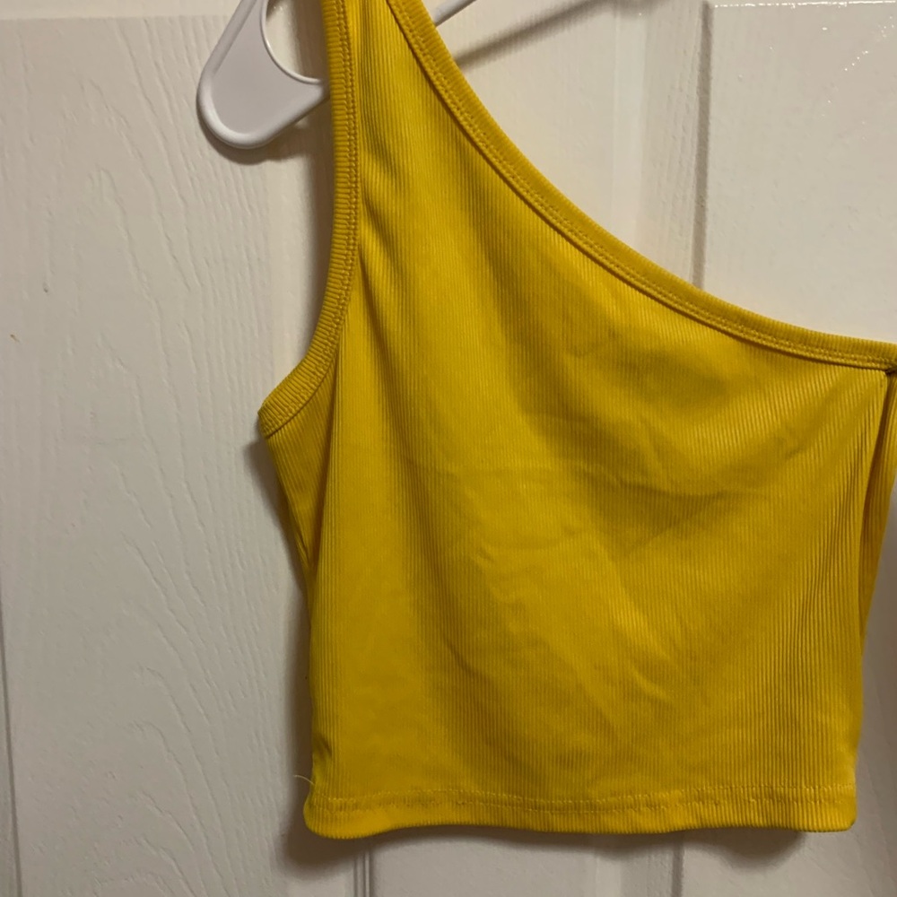Yellow One-Shoulder Women's Top